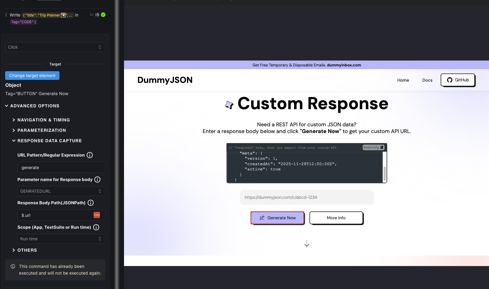 Capture Data Response